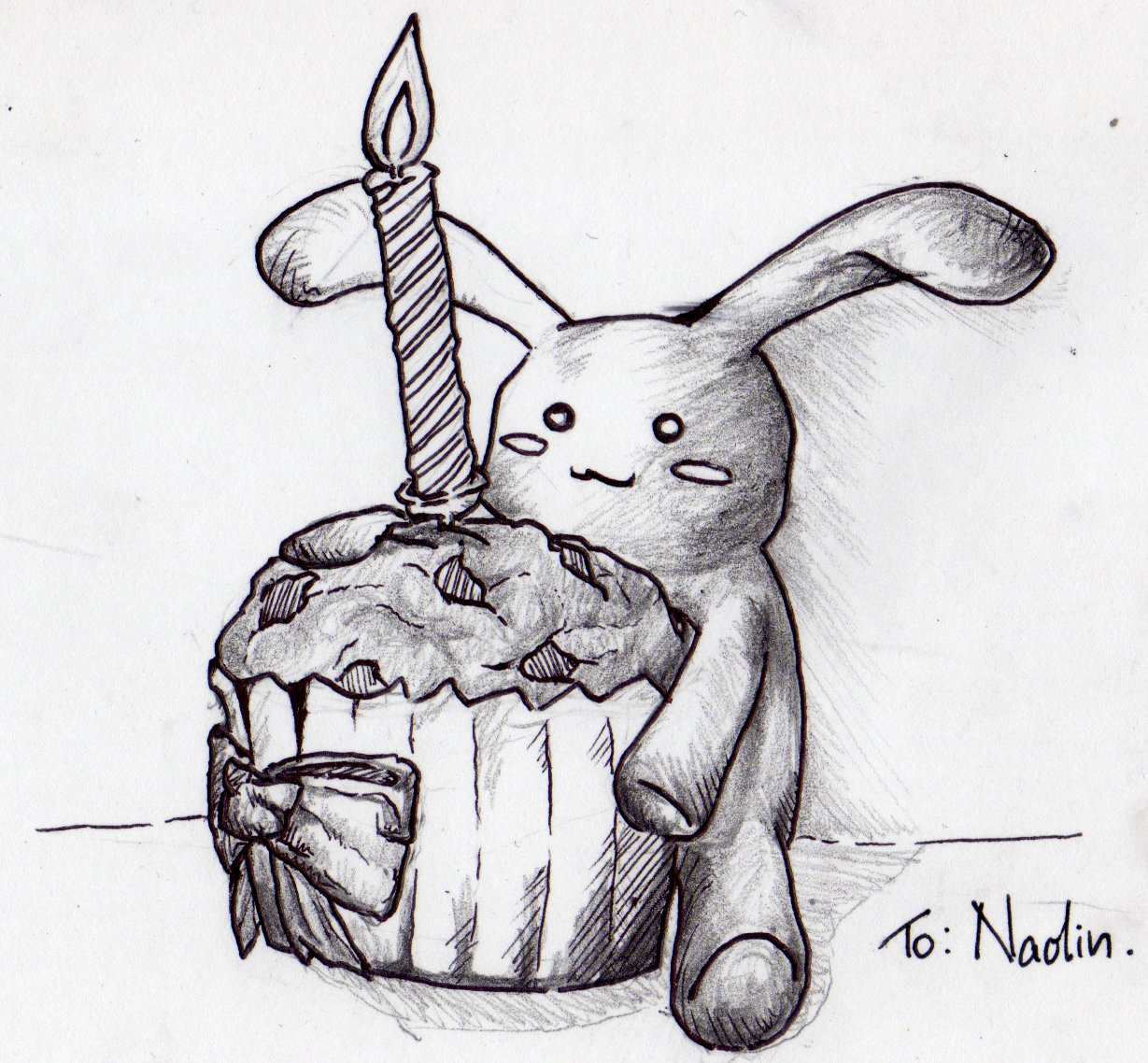 Bunny loves cupcake.