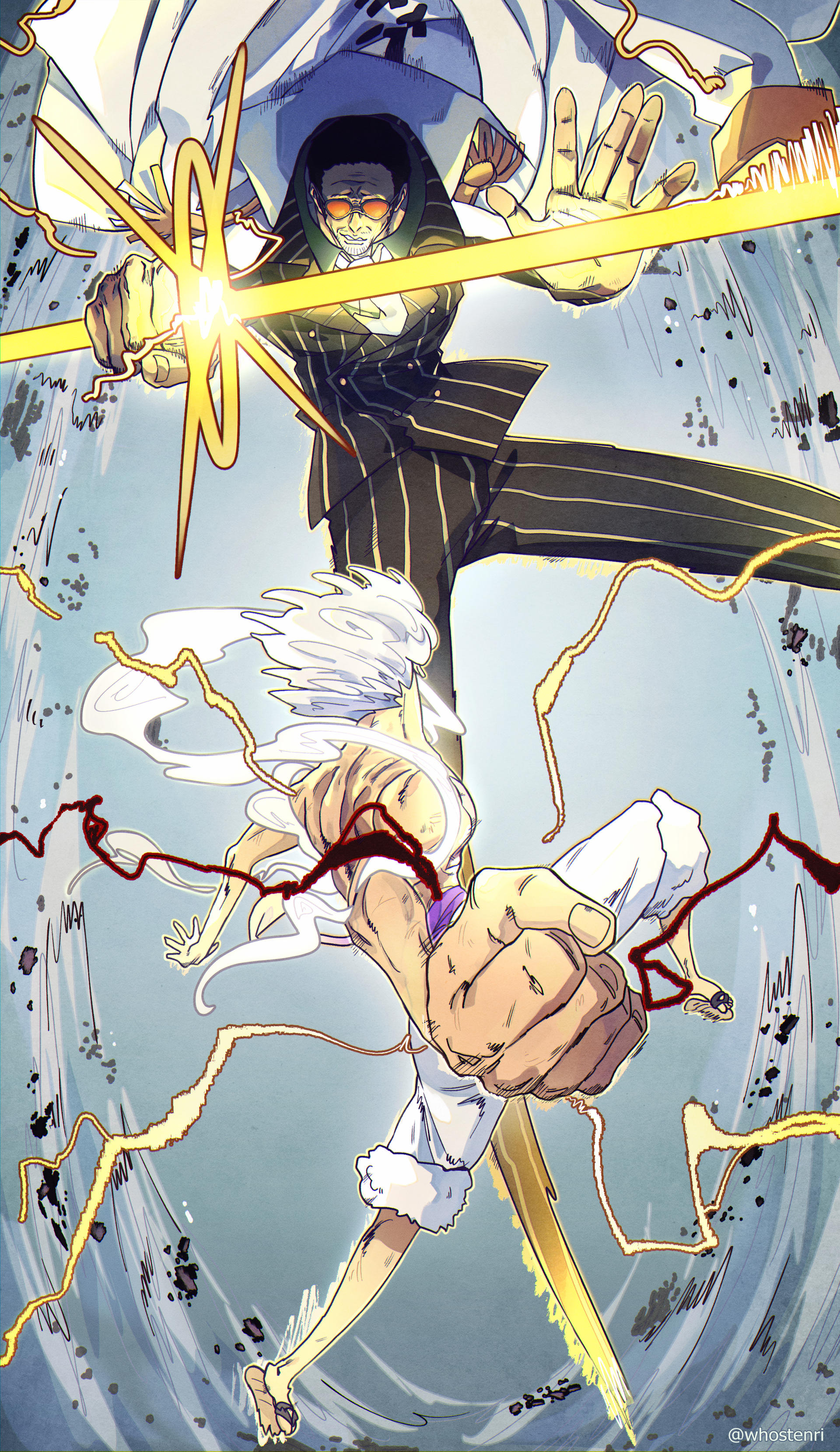 Luffy vs Kizaru by shihoritsu on DeviantArt