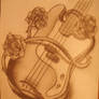 Guitar with roses