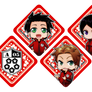 World Trigger button designs: Arashiyama Unit