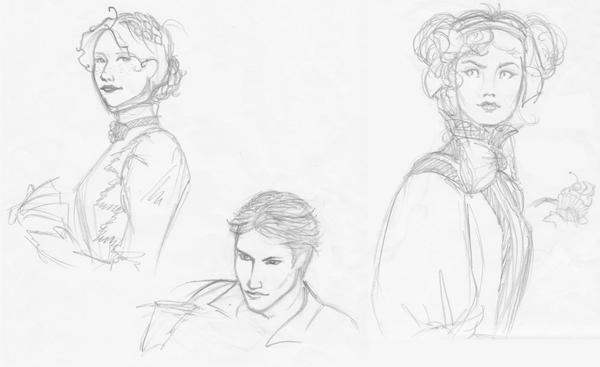 Character sketches for Howl's