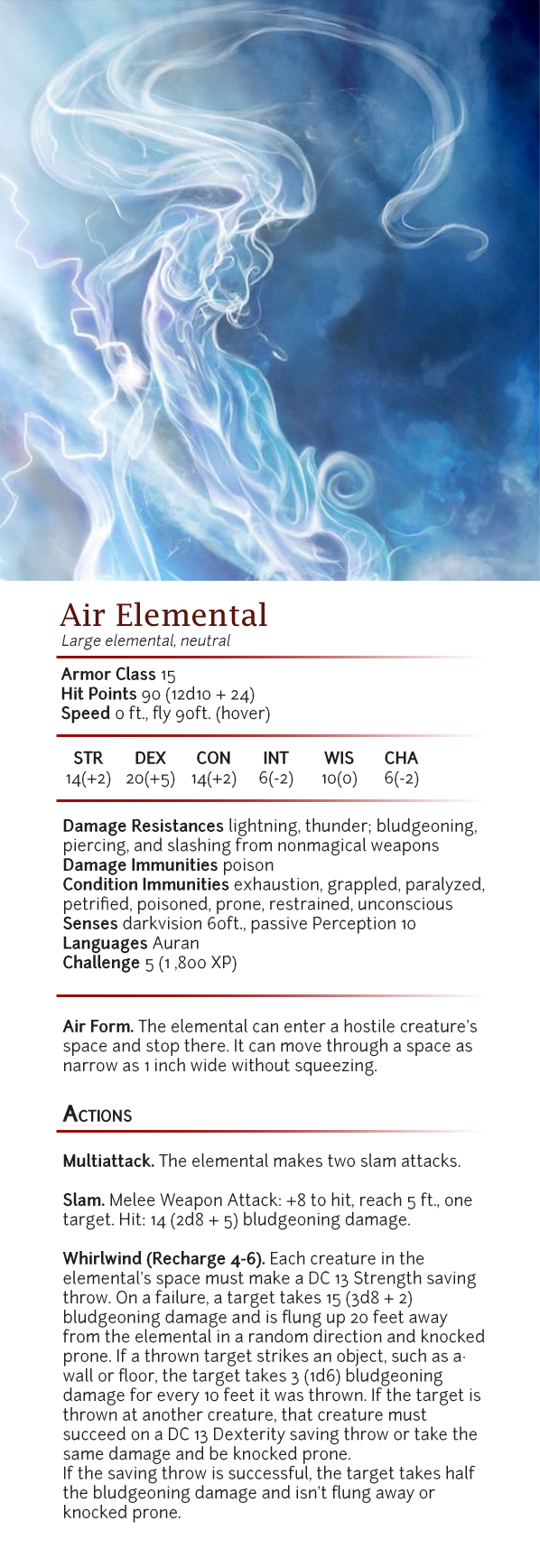 air elemental dandd