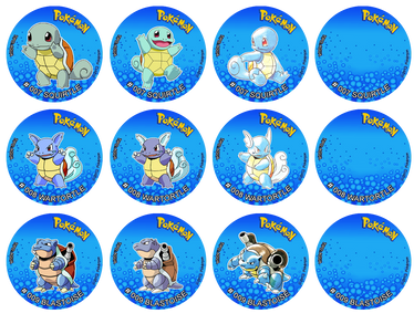 Pokemon Tazos : Squirtle , Wartortle , Blastoise