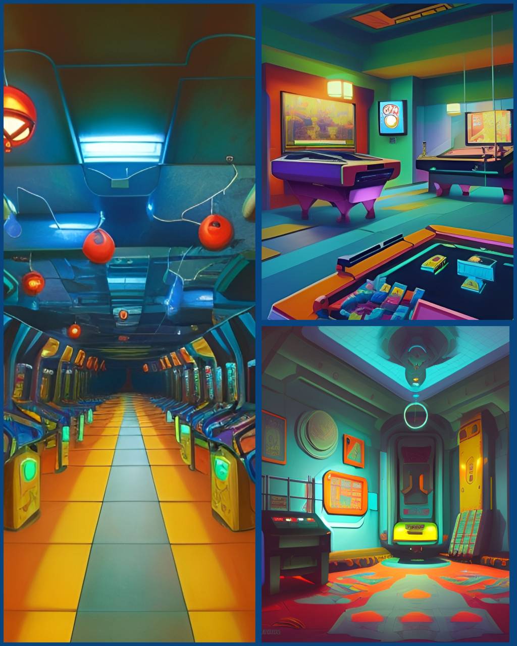 Chriso81 Deviantart A collage .Futuristic 80s theme Arcade game rooms by chriso81 on DeviantArt