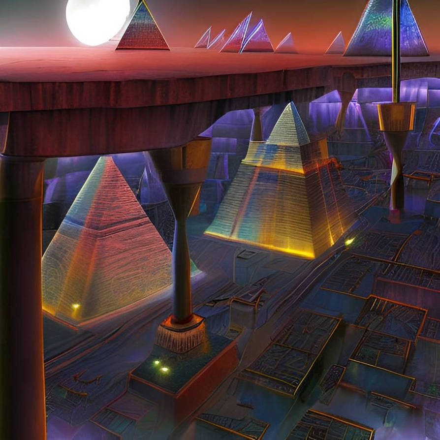 Chriso81 Deviantart Futuristic Egyptian pyramids concept artwork by chriso81 on DeviantArt
