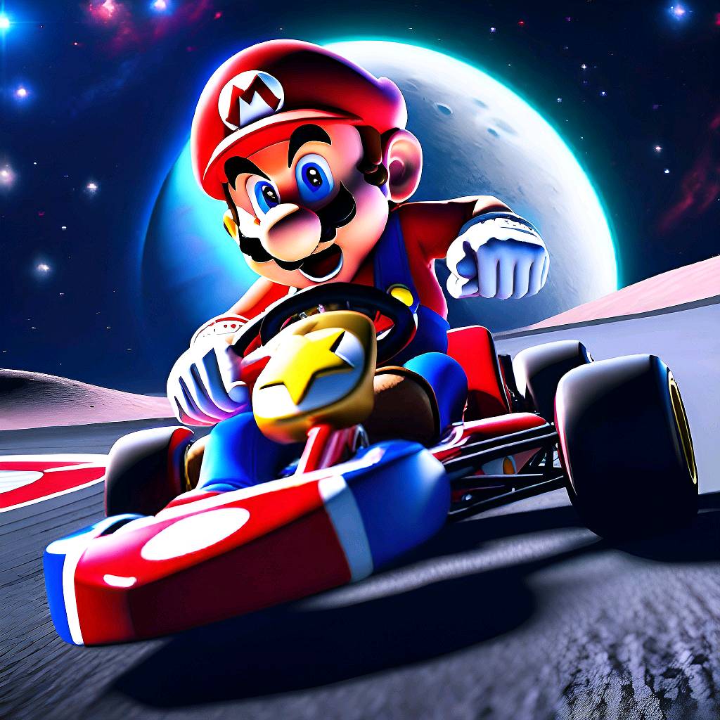 Chriso81 Deviantart Mario kart on a racing track on the moon by chriso81 on DeviantArt