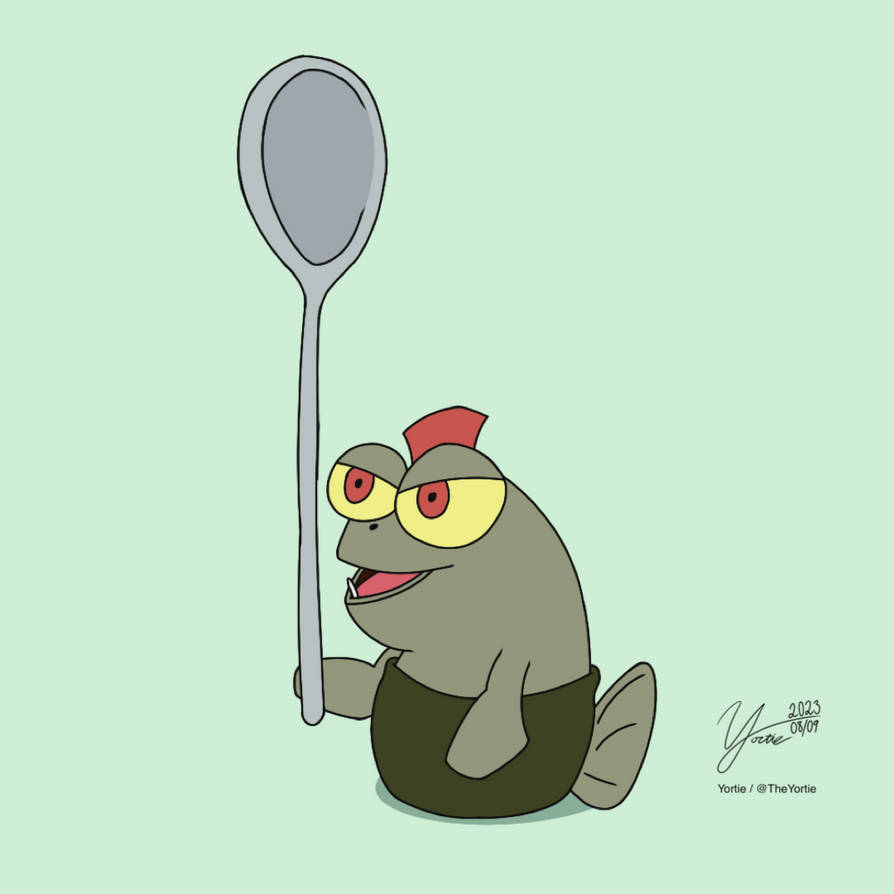 Commically Small Two Time Smallfry holding a comically large spoon by Yortie on DeviantArt