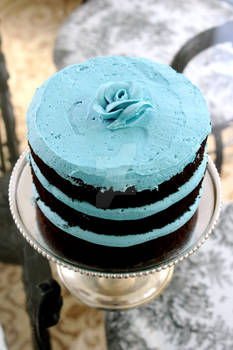 Simple Blue Rose Cake