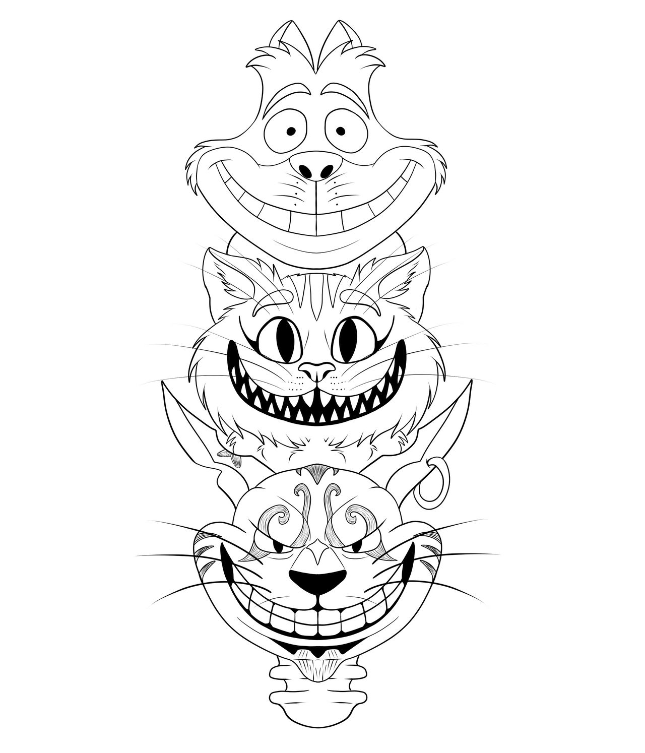 Cheshire Cat Tattoo Design