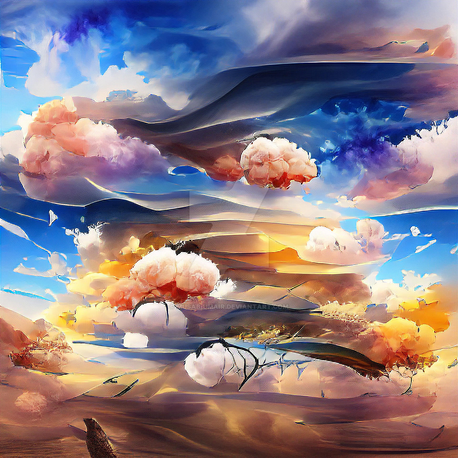 Beautiful Colorful Sky clouds illustration by Musab-Umair on