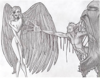 Devil taking the angel