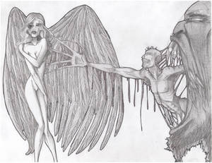 Devil taking the angel