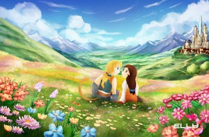Pristine sunlit meadows