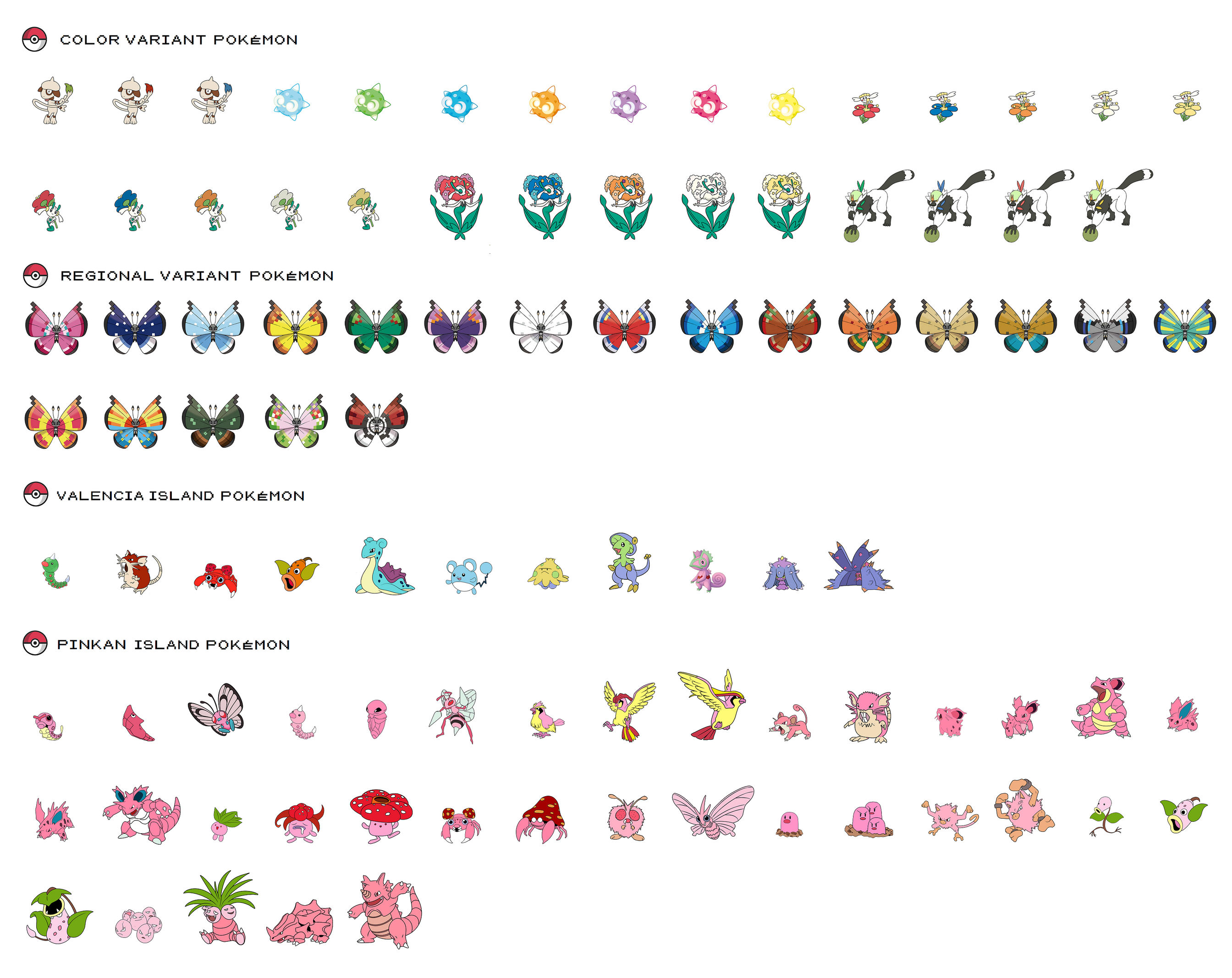Pokedex - Color Variants by LuizNYY on DeviantArt