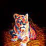 Colored lioness chillin