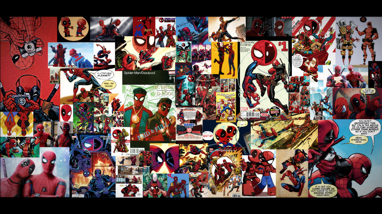 Spider-Man and Deadpool Desktop Wallpaper by c0mixAndStuff on