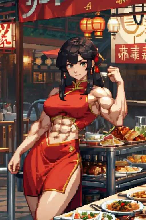 Pixel Muscle Waitress!