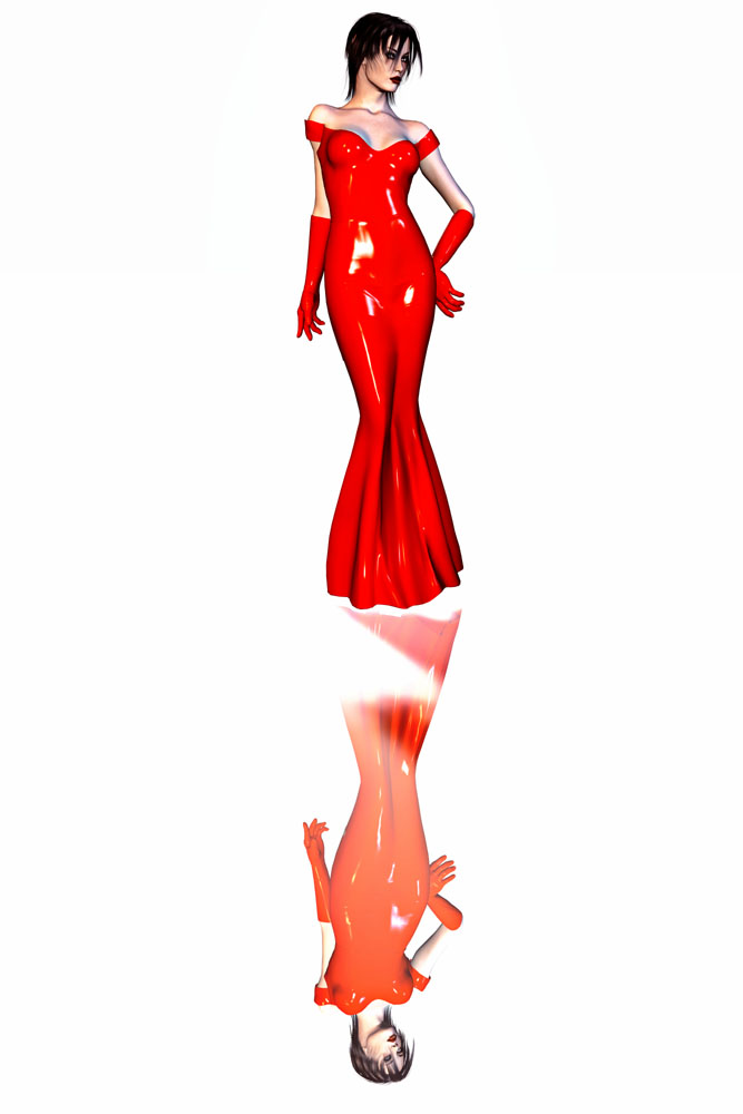 Reflection of a Lady in Red