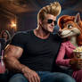 Johnny Bravo and Fluffy at the theater