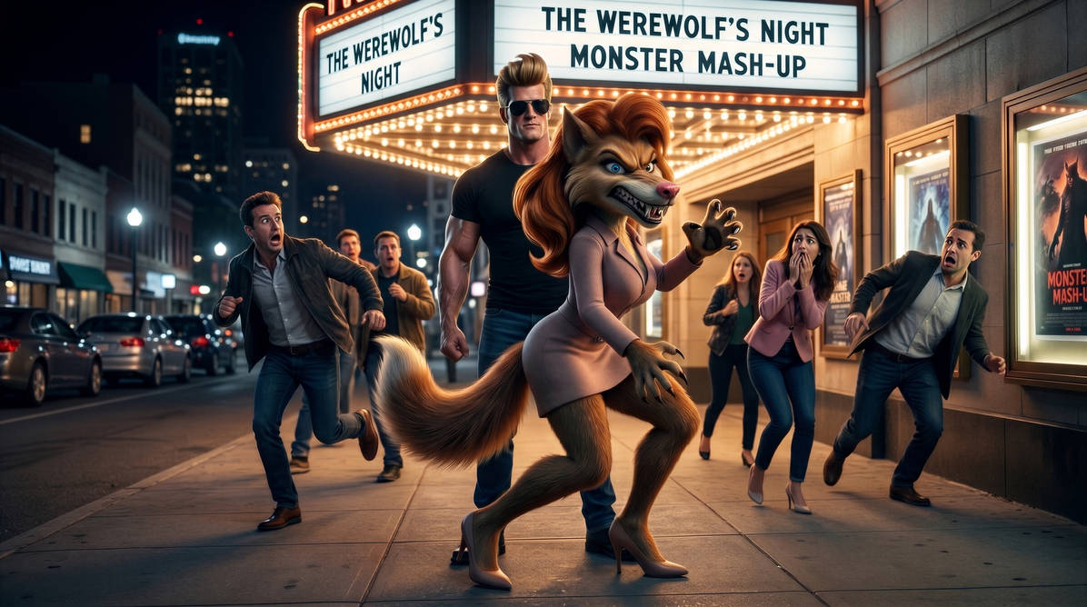 It's the werewolf from the restaurant! Fluffy