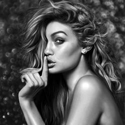 Gigi Hadid digital Drawing