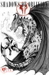 One Sketch 32: Dragon vs Leviathan by Shono