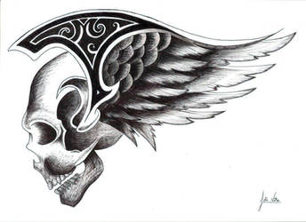 Skull with wings