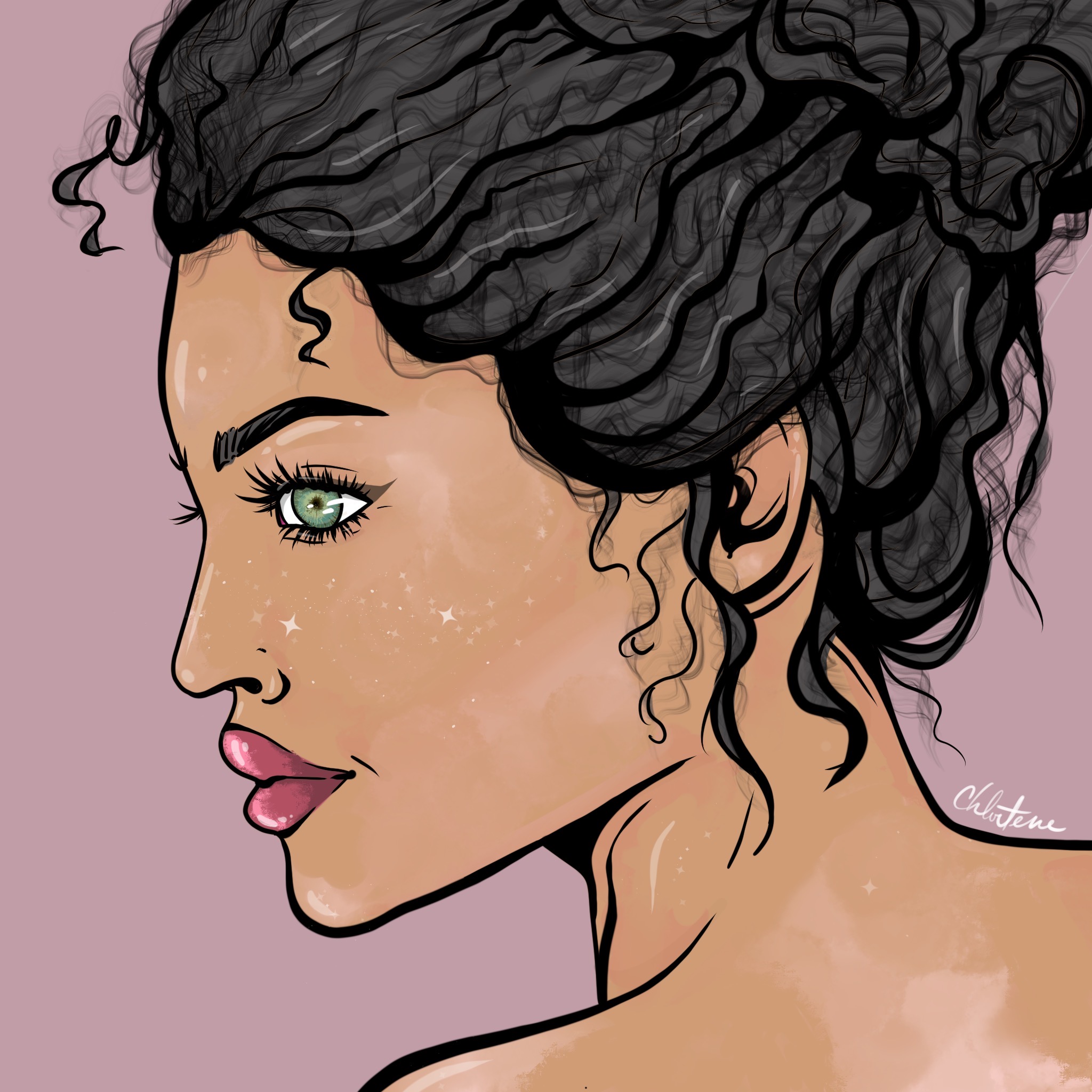 How to Draw an Anime Girl in Side Profile with Curly Hair and a