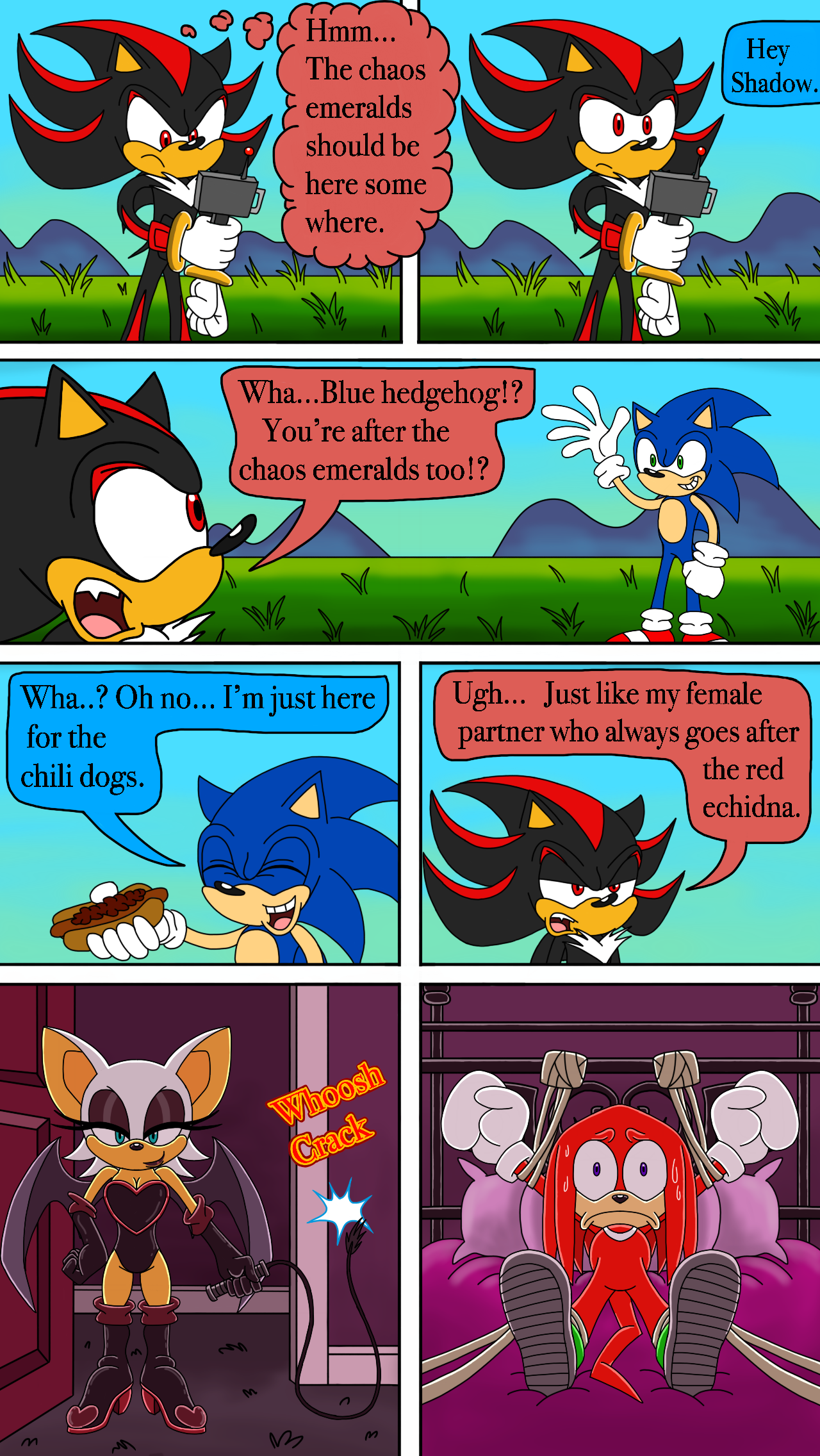 SONICA & SHADINA KISS SHADOW! [Sonic Comic Dub] 