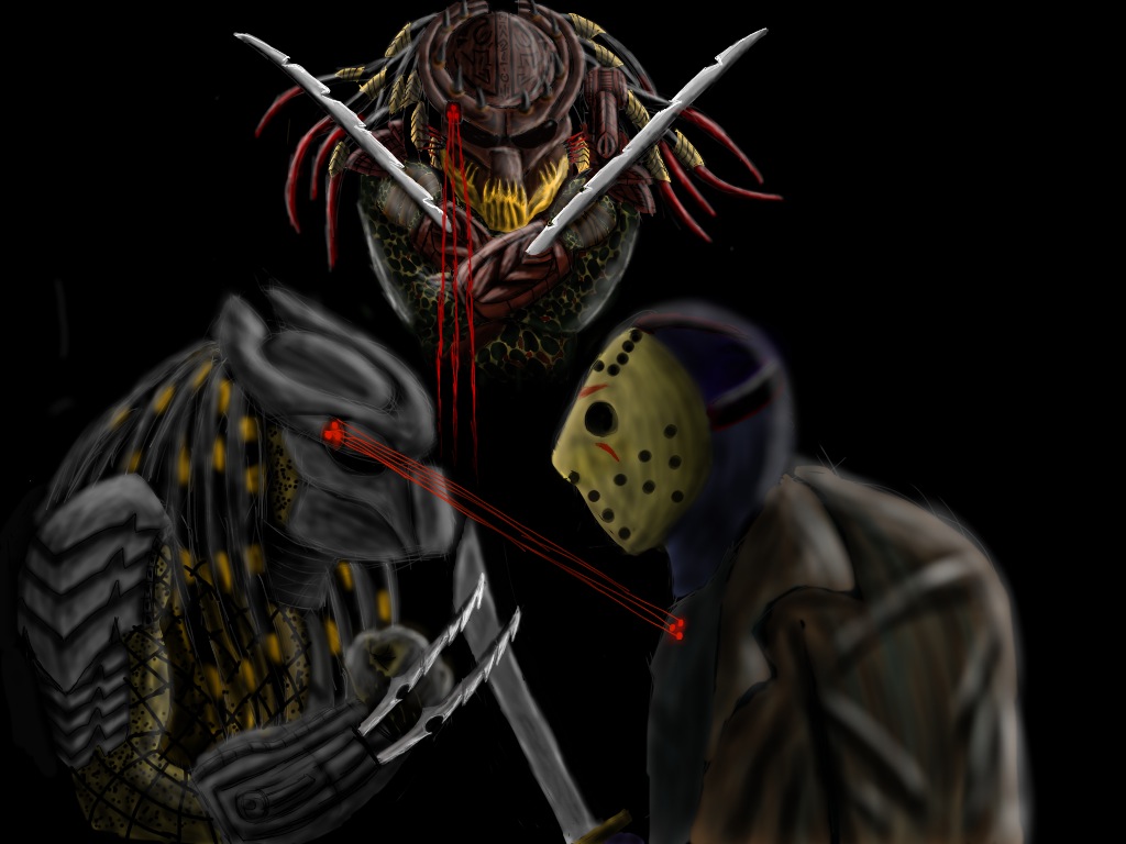 Predator vs Jason ( my old drawing ) by Darkness9000A on DeviantArt