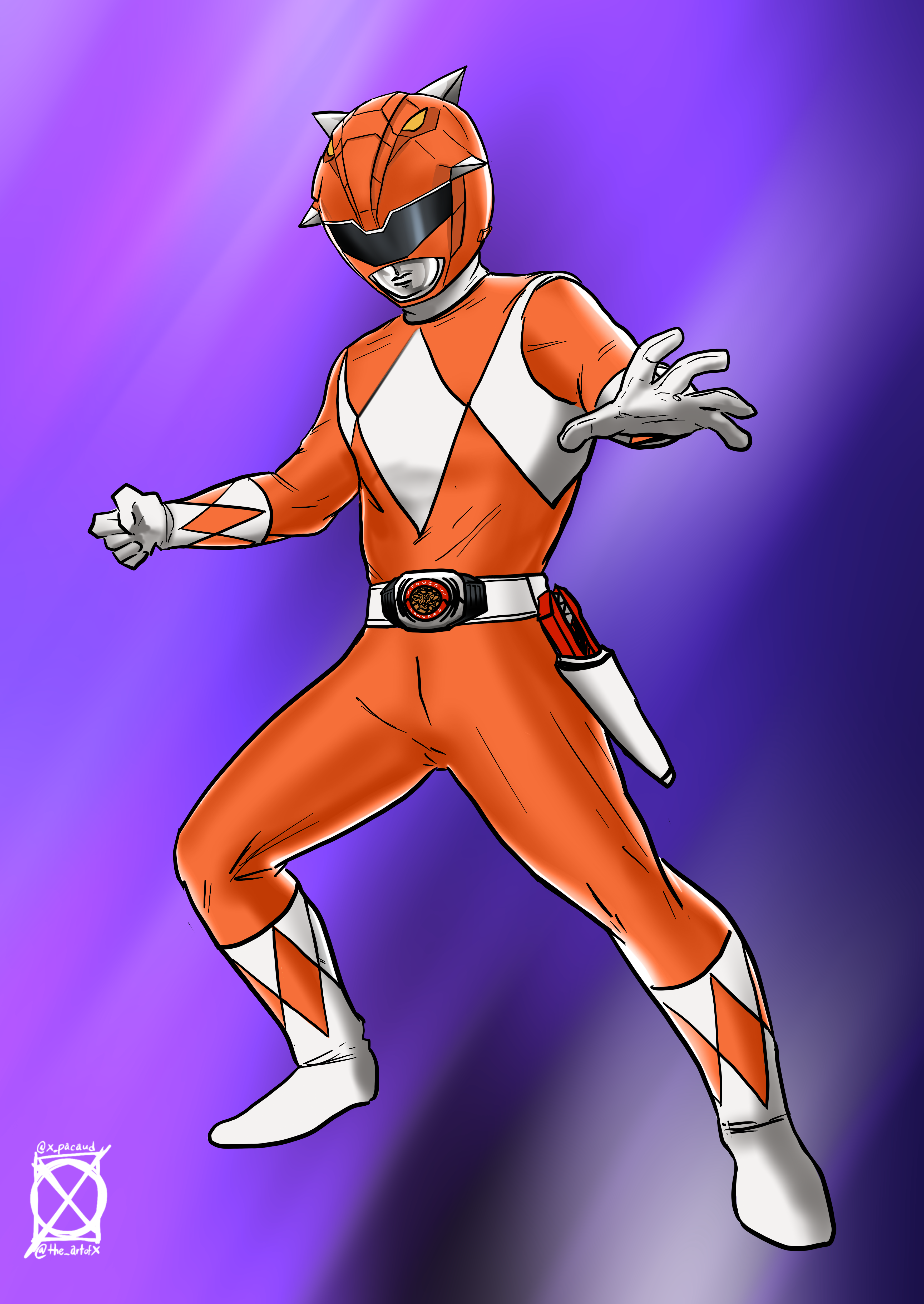 Oc Ranger Team Deviantart Mighty Morphin Orange Ranger OC by Xtophe on DeviantArt