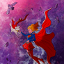 Supergirl and Krypto in space