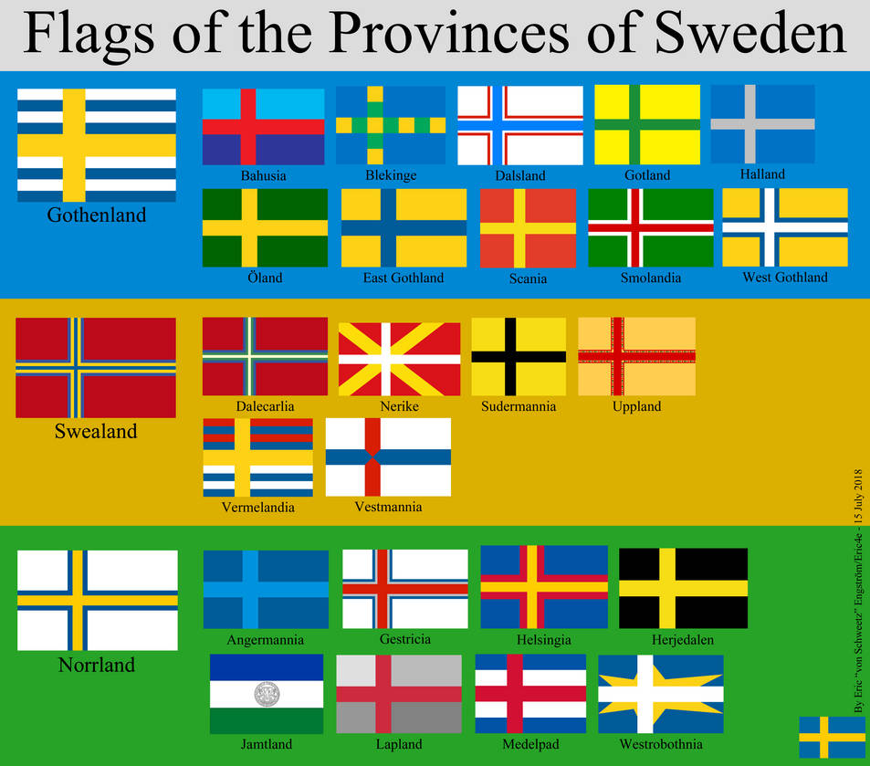 Flags Of The Provinces Of Sweden By Ericvonschweetz On Deviantart