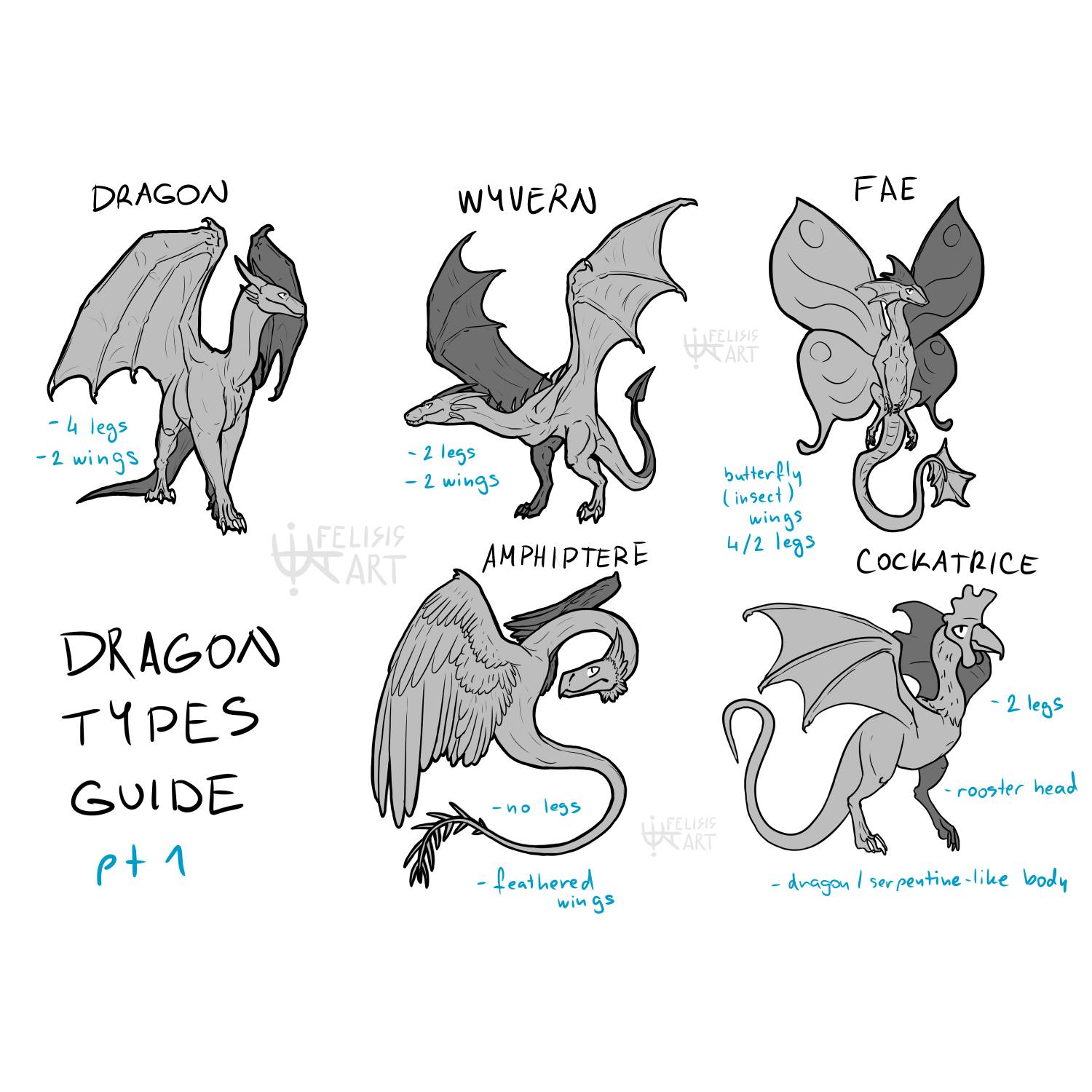 Dragon Types Guide! pt1 by felisapiens on DeviantArt