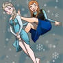 Elsa tickles Anna