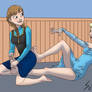 Anna tickles Elsa