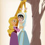 Commission: Rapunzel tickles Cassandra