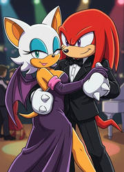 Knuckles and Rouge dancing tango