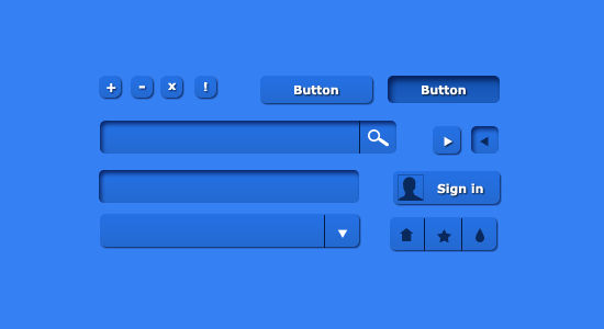 Blue UI Kit Set PSD by terrenceforever on DeviantArt