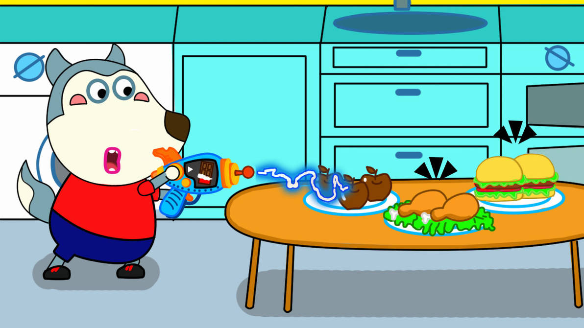 Wolfoo eats a lot of chocolate with the chocolate by uwuaoa on DeviantArt