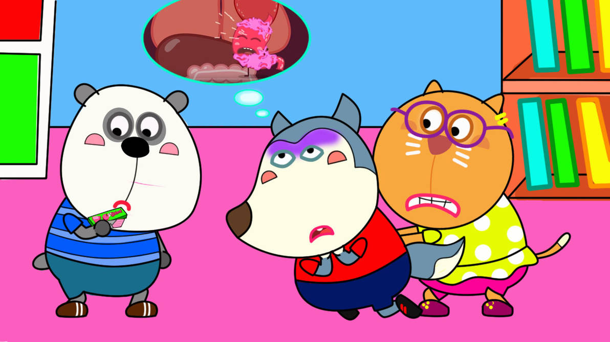 Wolfoo, Don't Swallow Gum by uwuaoa on DeviantArt