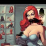 Jessica rabbit handgagged in dressing room