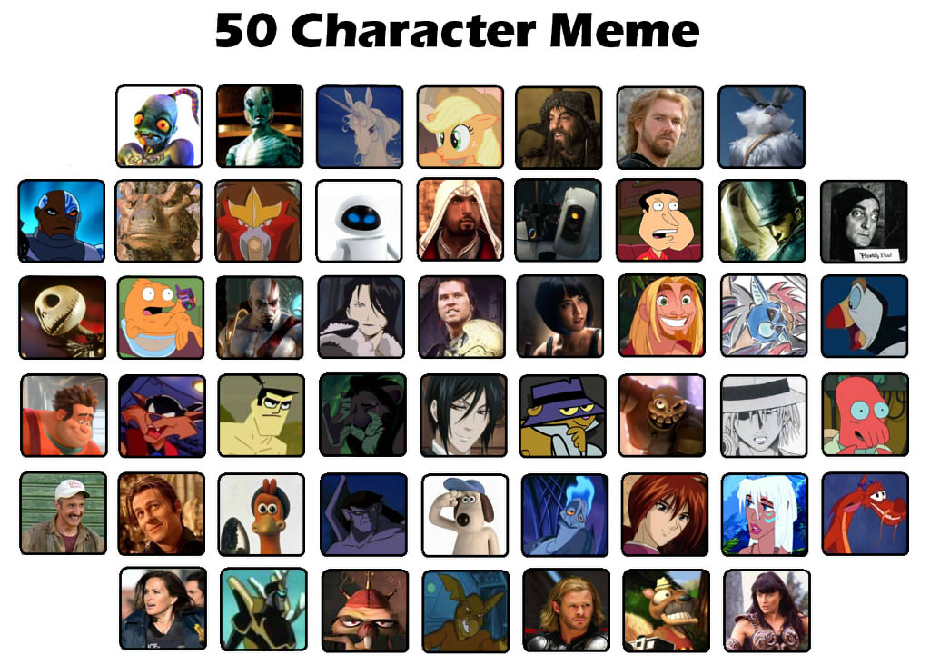 Meme Chacter 50 Character Meme by Hezzah-Rae on DeviantArt