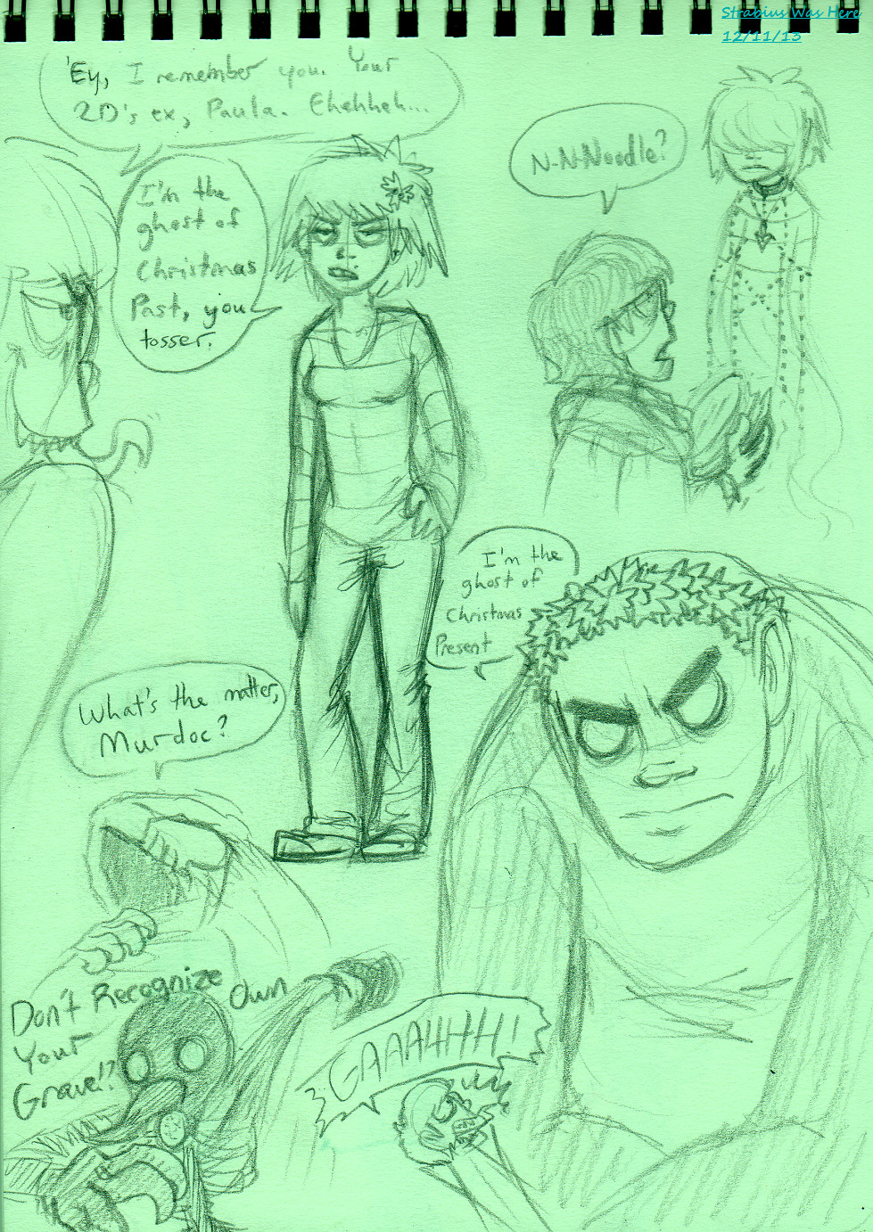 Gorillaz Christmas Carol Doodles