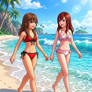 Sora And Kairi at the Beach (New and Improved!)
