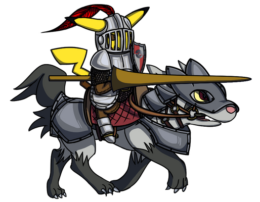 PKMN Medieval Collab: Pikachu and Mightyena