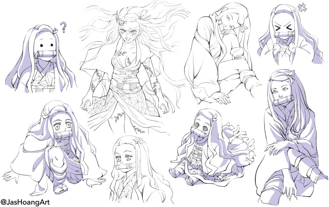 Nezuko Character Sheet by jashoang on DeviantArt