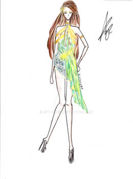 Fashion Sketch 3 Drape BintangMP