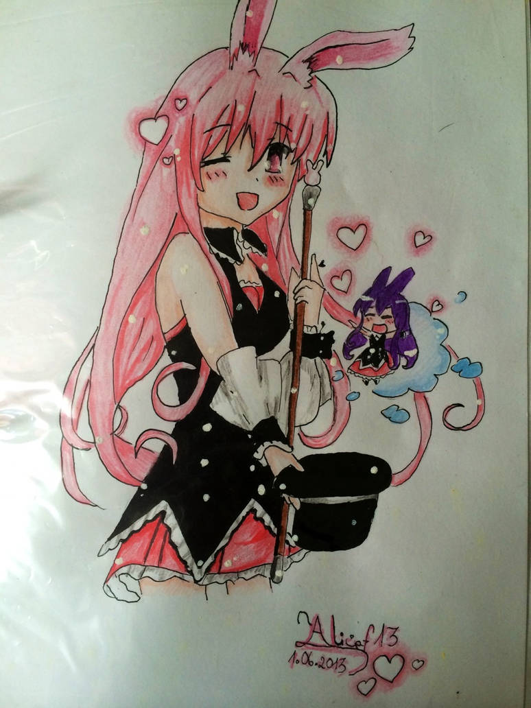 Pink Rabbit anime drawing by alicjaf13 on DeviantArt
