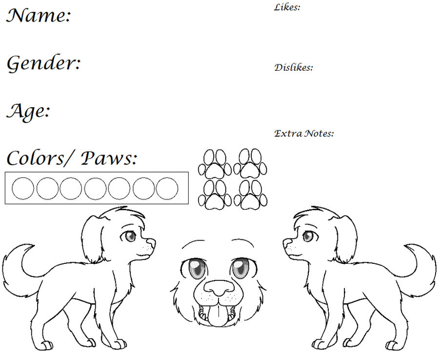Dog Ref Lines {Redone and Paint Friendly} by Violetkay214 on DeviantArt